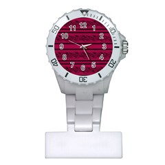 Red Barbwire Pattern Plastic Nurses Watch