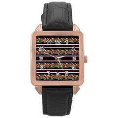 Colorful Barbwire Rose Gold Leather Watch 