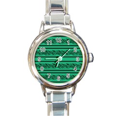 Green Barbwire Round Italian Charm Watch