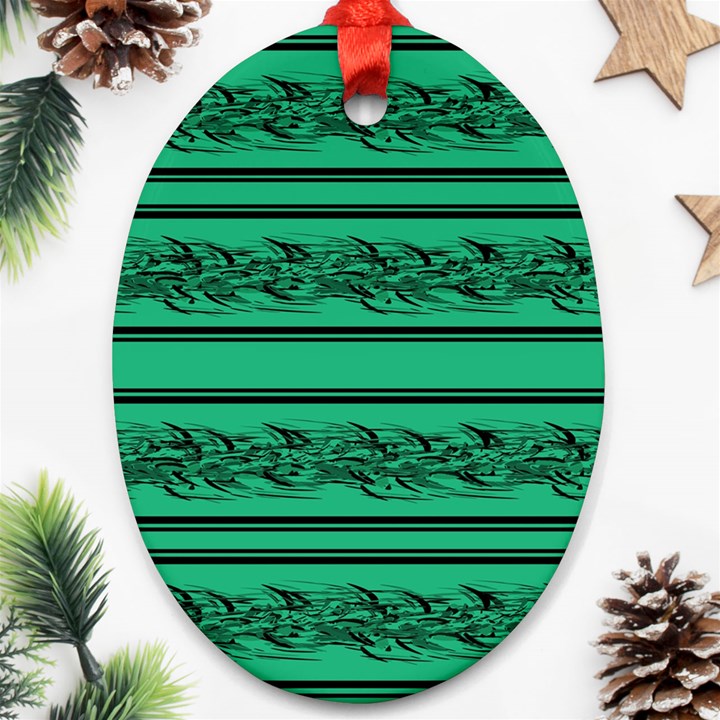 Green barbwire Ornament (Oval) 