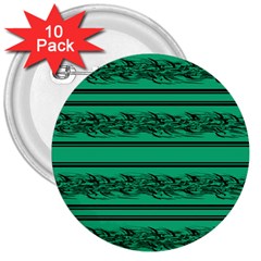 Green Barbwire 3  Buttons (10 Pack) 