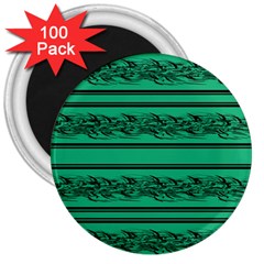 Green Barbwire 3  Magnets (100 Pack) by Valentinaart