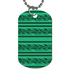 Green Barbwire Dog Tag (one Side)