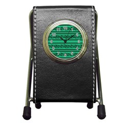 Green Barbwire Pen Holder Desk Clocks by Valentinaart