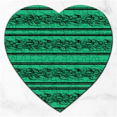 Green Barbwire Jigsaw Puzzle (heart)