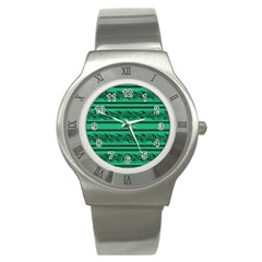 Green Barbwire Stainless Steel Watch