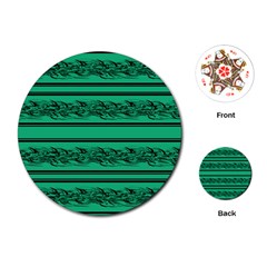 Green Barbwire Playing Cards (round) 