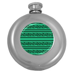 Green Barbwire Round Hip Flask (5 Oz) by Valentinaart