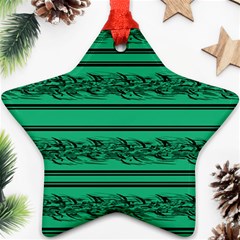 Green Barbwire Star Ornament (two Sides) 