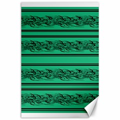 Green Barbwire Canvas 24  X 36 