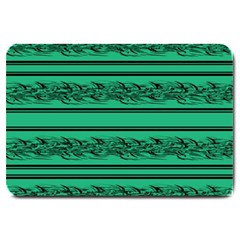 Green Barbwire Large Doormat  by Valentinaart