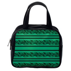 Green Barbwire Classic Handbags (one Side) by Valentinaart