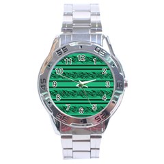 Green Barbwire Stainless Steel Analogue Watch by Valentinaart