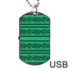 Green Barbwire Dog Tag Usb Flash (two Sides) 