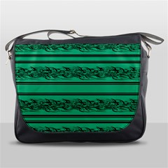 Green Barbwire Messenger Bags by Valentinaart