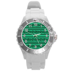 Green Barbwire Round Plastic Sport Watch (l)