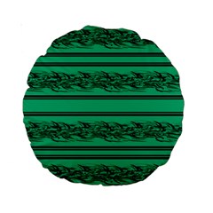 Green Barbwire Standard 15  Premium Round Cushions