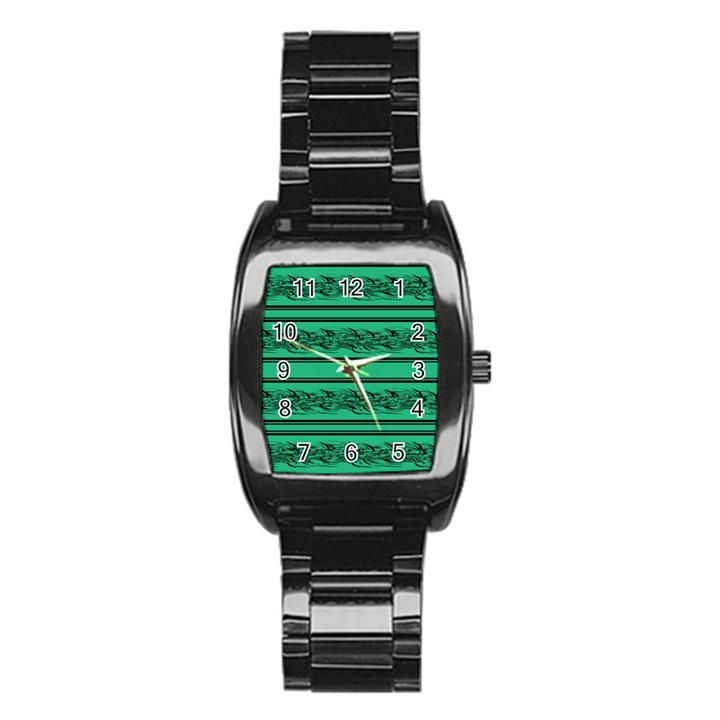 Green barbwire Stainless Steel Barrel Watch