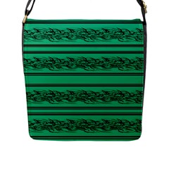 Green Barbwire Flap Messenger Bag (l) 