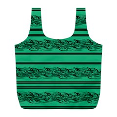 Green Barbwire Full Print Recycle Bags (l) 