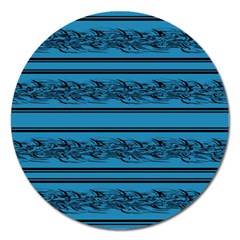 Blue Barbwire Magnet 5  (round)