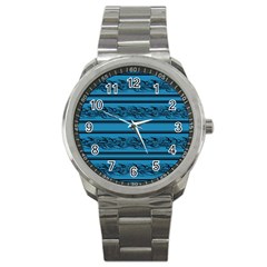 Blue Barbwire Sport Metal Watch