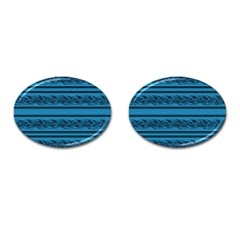 Blue Barbwire Cufflinks (oval)