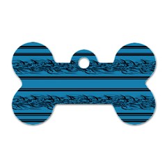 Blue barbwire Dog Tag Bone (Two Sides)