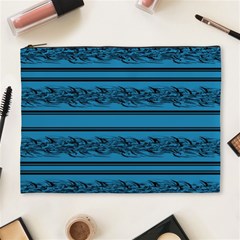 Blue Barbwire Cosmetic Bag (xl) by Valentinaart