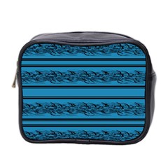 Blue Barbwire Mini Toiletries Bag 2-side by Valentinaart