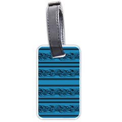 Blue Barbwire Luggage Tags (one Side)  by Valentinaart