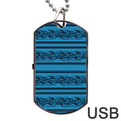 Blue Barbwire Dog Tag Usb Flash (two Sides) 