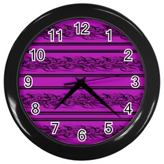 Magenta Barbwire Wall Clocks (black)