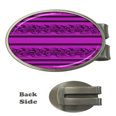 Magenta Barbwire Money Clips (oval) 