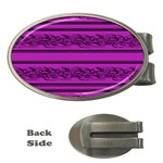 Magenta barbwire Money Clips (Oval)  Front