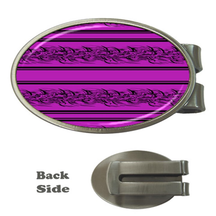 Magenta barbwire Money Clips (Oval) 