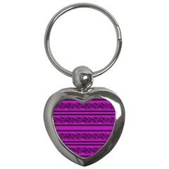 Magenta Barbwire Key Chains (heart) 