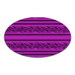 Magenta Barbwire Oval Magnet