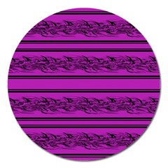 Magenta Barbwire Magnet 5  (round) by Valentinaart