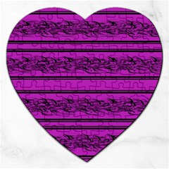 Magenta Barbwire Jigsaw Puzzle (heart)