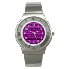 Magenta Barbwire Stainless Steel Watch