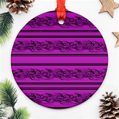 Magenta Barbwire Round Ornament (two Sides) 