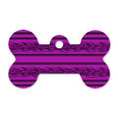 Magenta Barbwire Dog Tag Bone (two Sides)