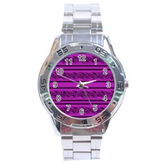 Magenta Barbwire Stainless Steel Analogue Watch