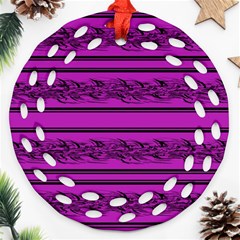 Magenta Barbwire Round Filigree Ornament (2side)