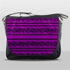 Magenta Barbwire Messenger Bags by Valentinaart