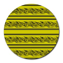 Yellow Barbwire Round Mousepads