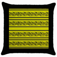 Yellow Barbwire Throw Pillow Case (black)