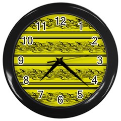 Yellow Barbwire Wall Clocks (black)