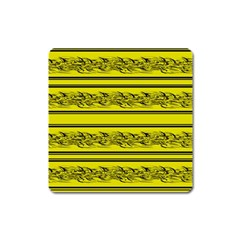 Yellow Barbwire Square Magnet